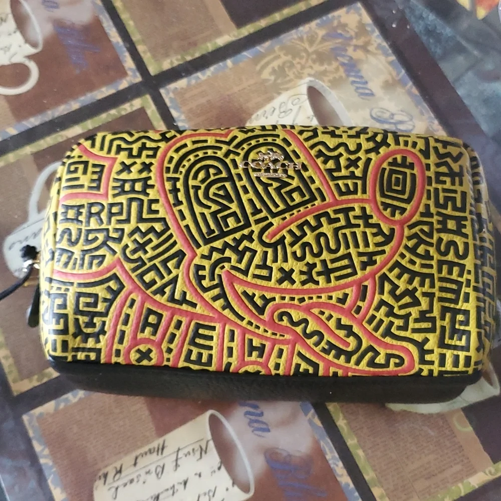 Coach / Disney Keith haring limited edition boxy cosmetic or purse …bagged